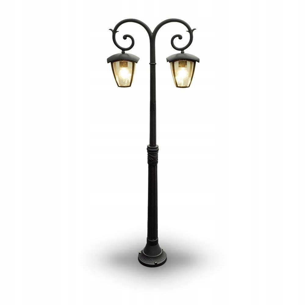 Záhradná lampa V-tac 2XE27 1410 mm IP44 čierna