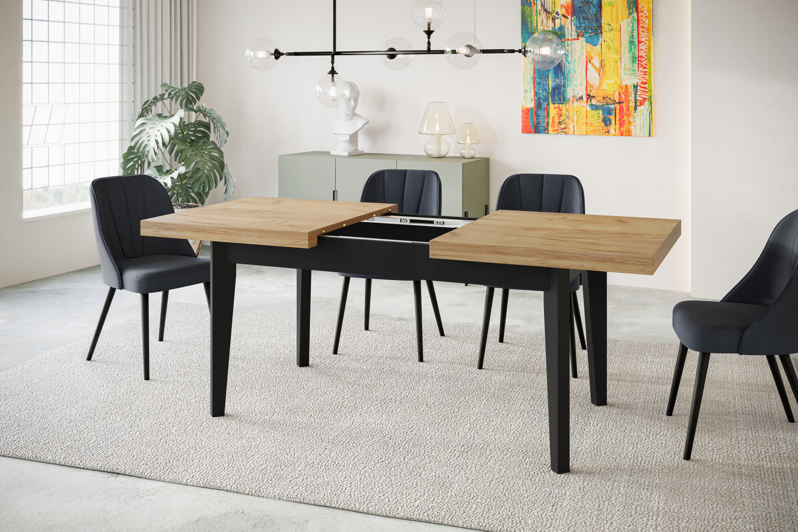 Stół rozkładany 120/160 SKANDYNAWSKI Wysokość mebla 77 cm