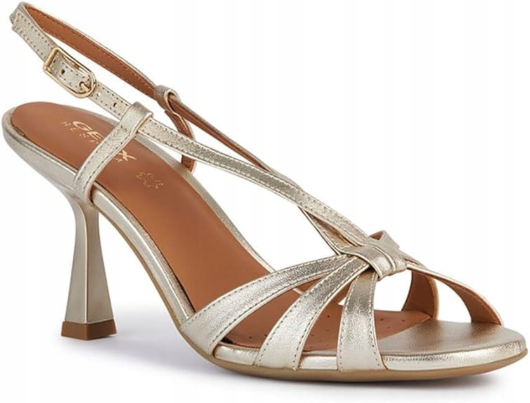 Geox Klasické Zlaté Kožené Sandály 37,5 Ž3E