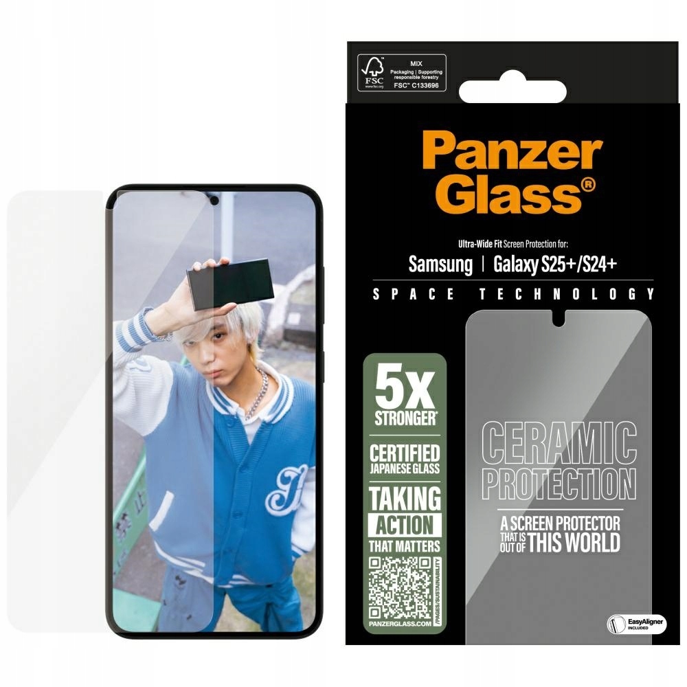 Sklo PanzerGlass Ultra-Wide Fit pro Samsung Galaxy S25+ keramické