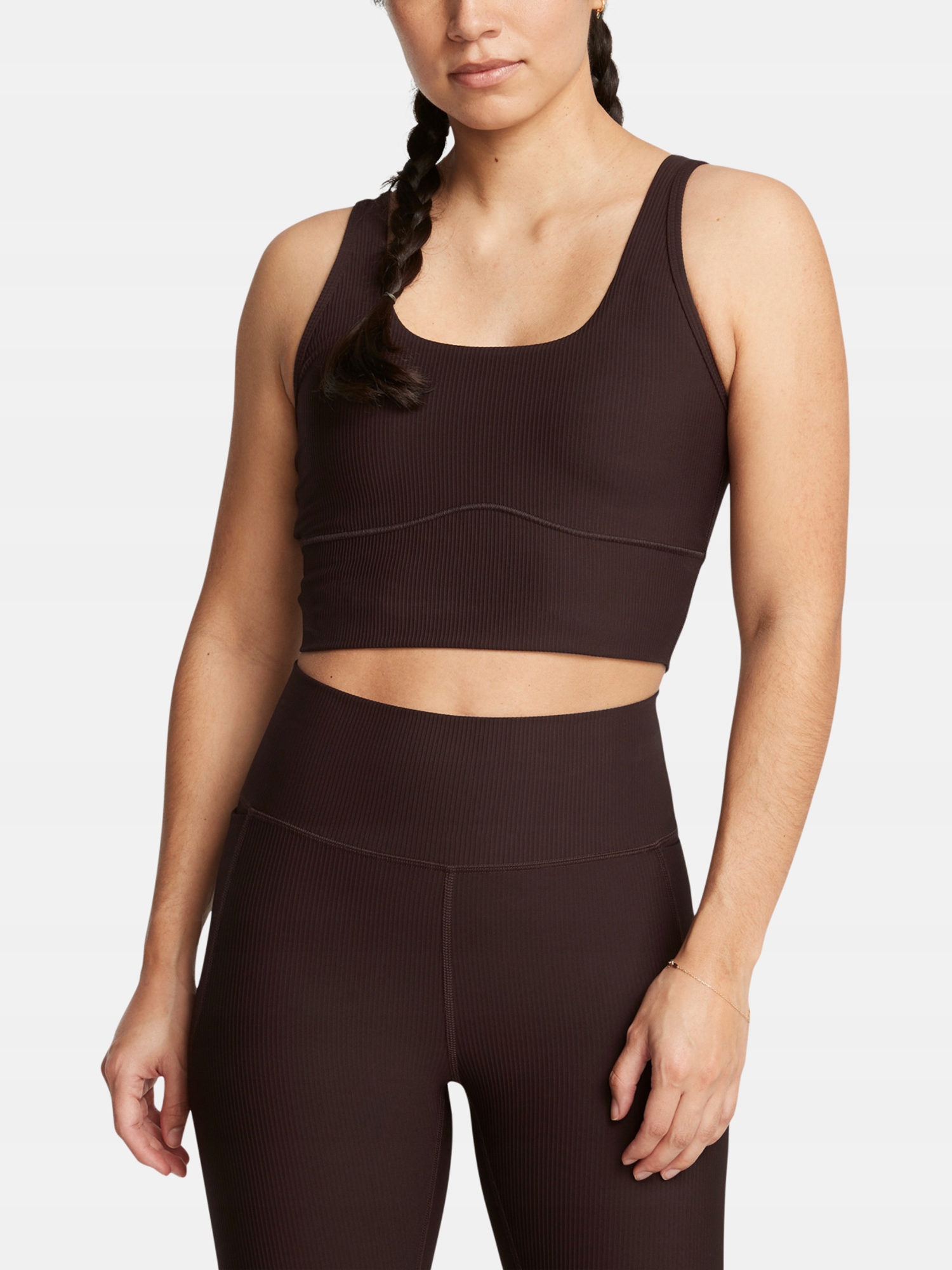 Under Armour Dámské tílko Meridian Rib Crop Tank hnědá