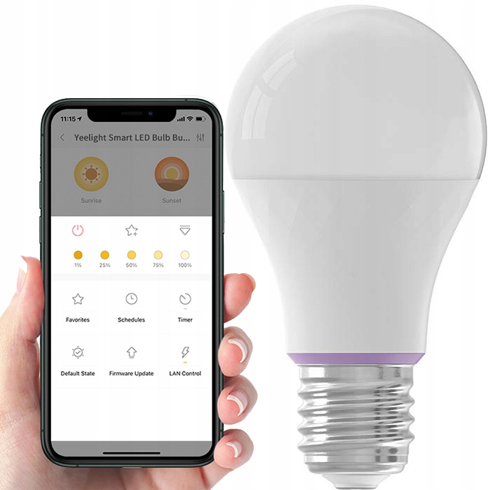 

Żarówka do domu LEDowa smart z WiFi E27, Yeelight