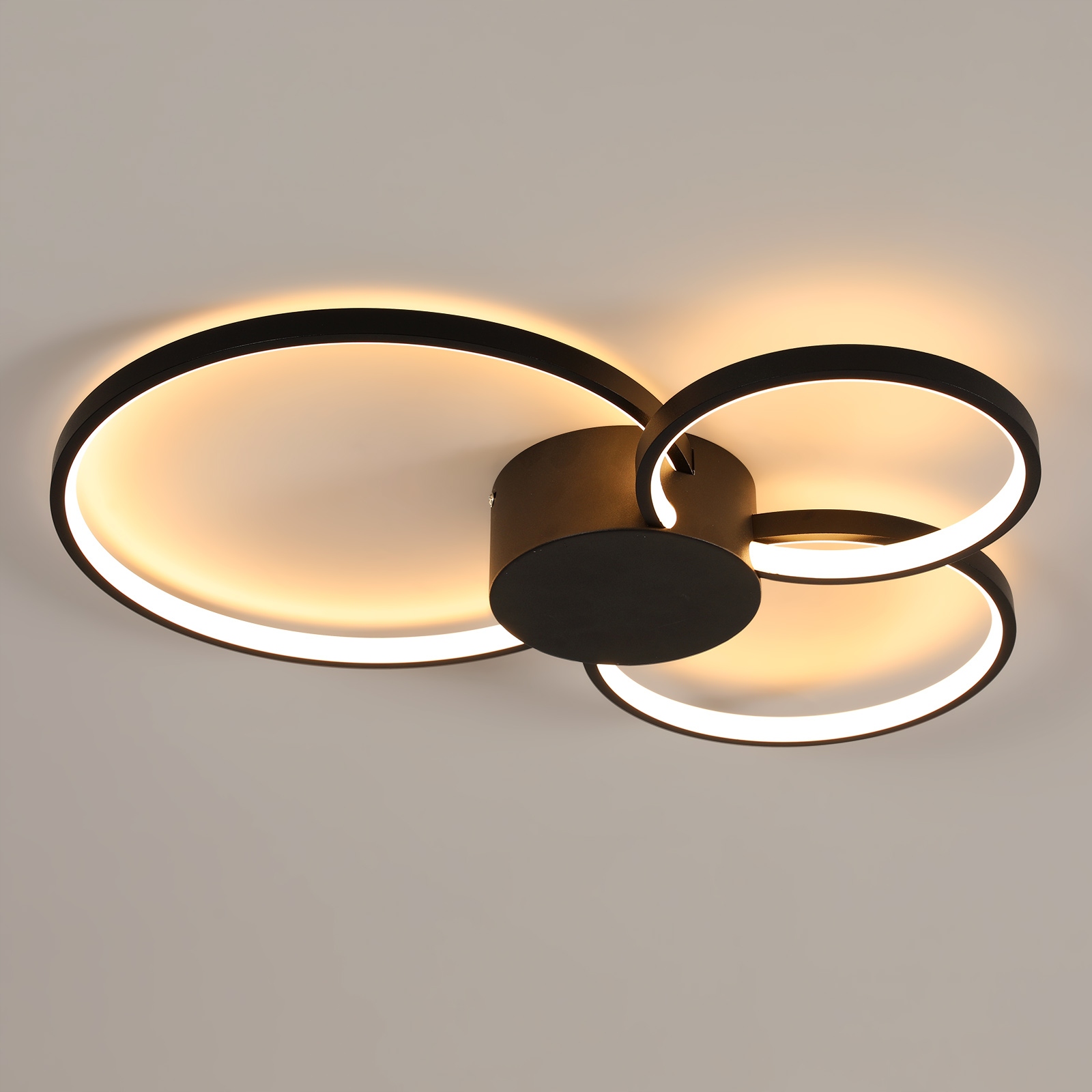 Lampa Wisząca Sufitowa Led Czarna Okrągła Nowoczesna Do Sypialni 3000K 46W