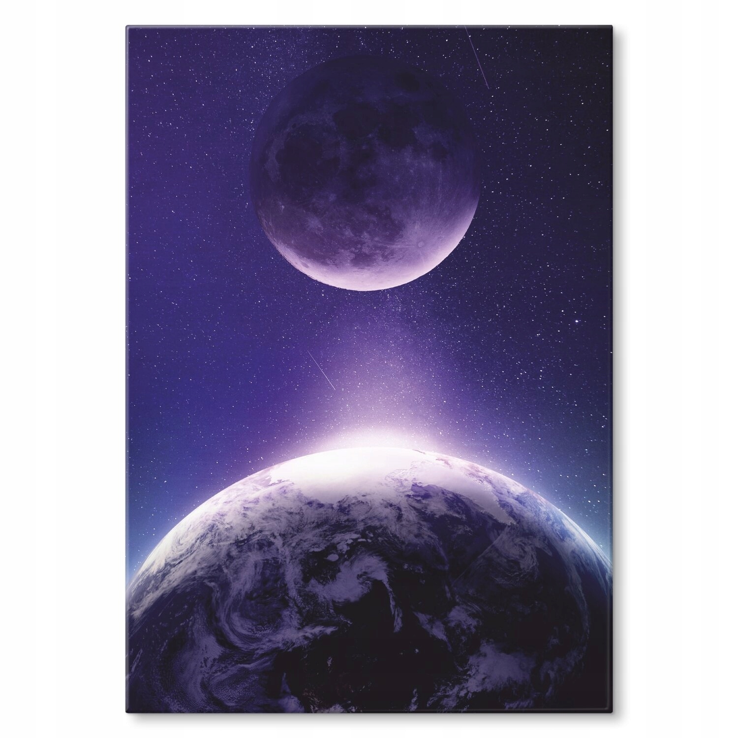 Kovový plakát Měsíc a Země Dárek 30 x 42 cm