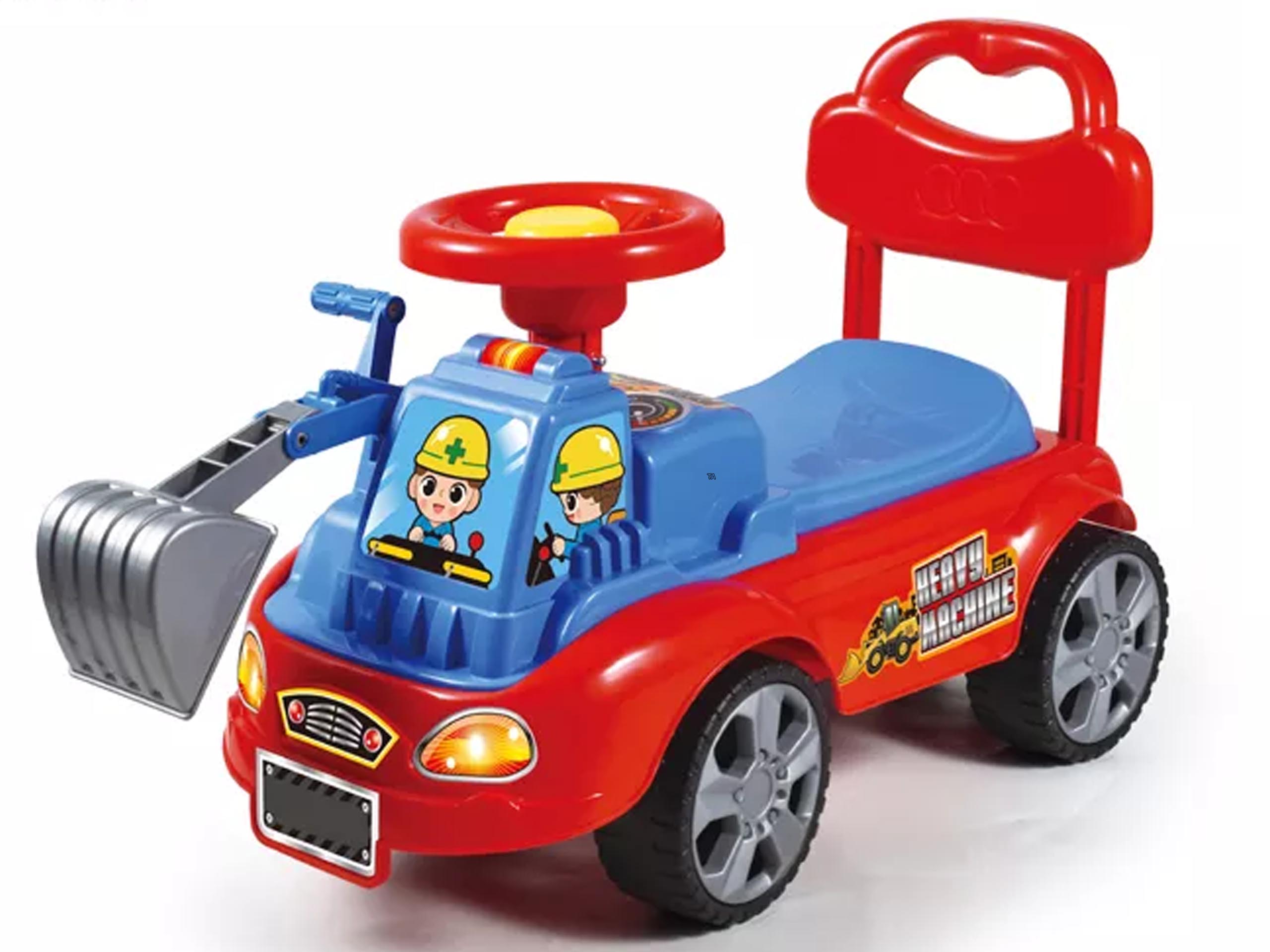 Piękna Kolorowa Koparka Jezdzik Hq Pchacz dla Dzieci Ruchoma Łycha