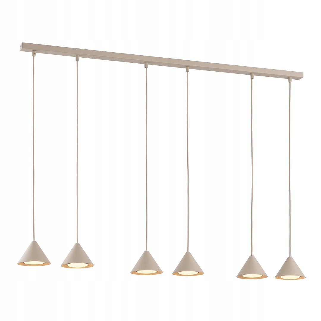 Závěsná lampa Elit 6 Mokka, 6× GX53, černá, ocelová, 100 cm