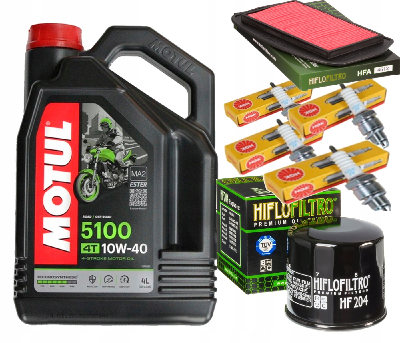 HFA4612 ZESTAW OLEJ MOTUL 5100 10W40 4L FILTRY ŚWIECE YAMAHA FZ6 FAZER 07-