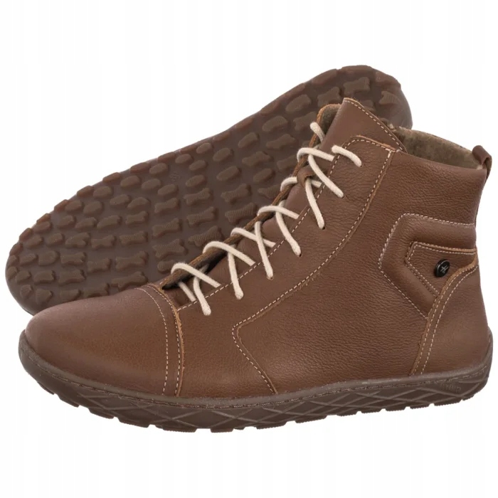 Dámské kožené boty Kotníkové Boty Helios Hnědé 706 086 Brown