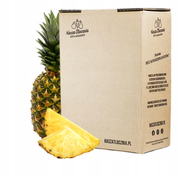 Ananasový džus 100% Ananas Nfc Nasza Tłocznia s kyselinou listovou přírodní 3L