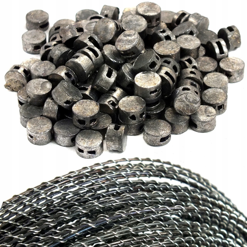 

100 Sztuk Plomby Ołowiane 10mm Drut Żyłka Oplot