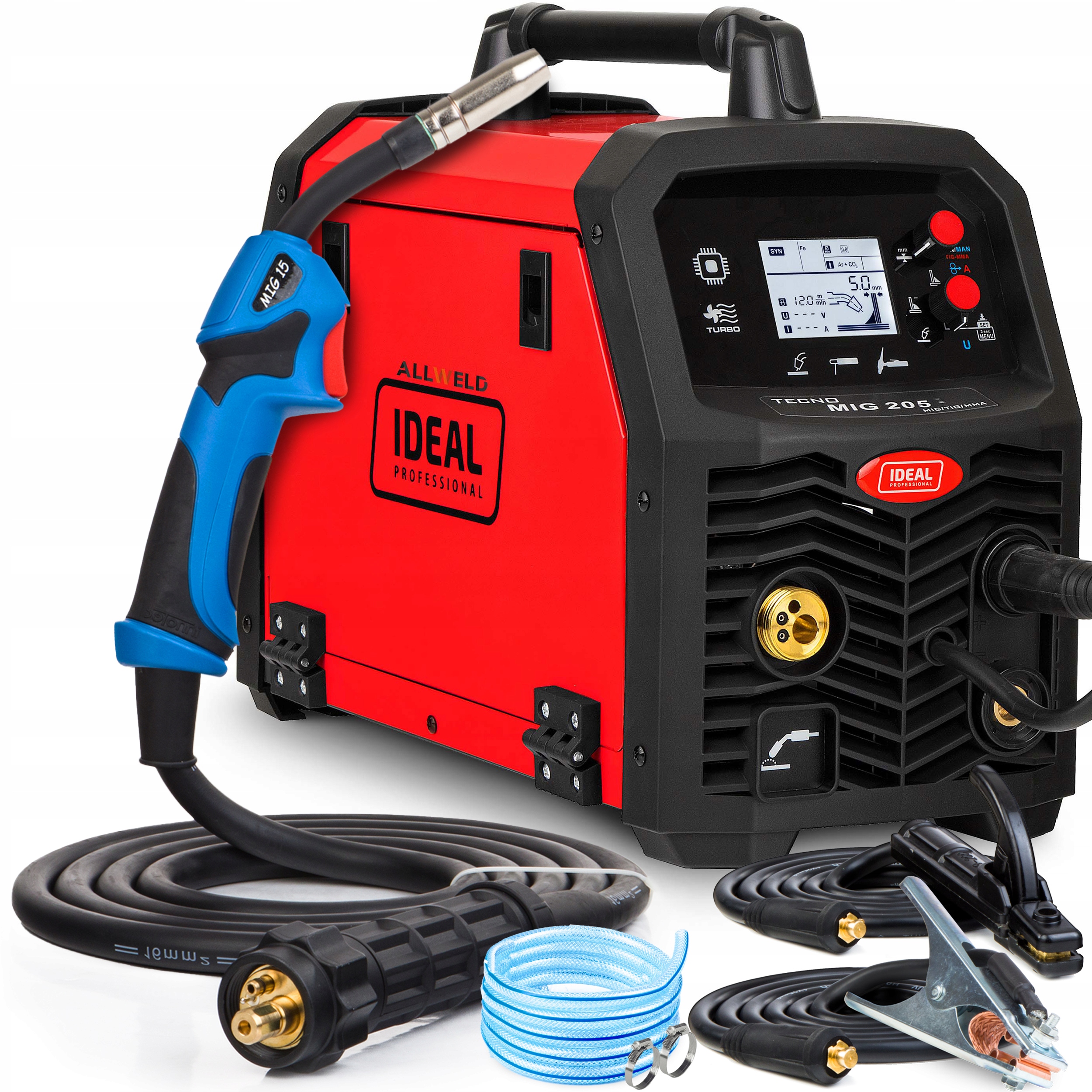 Svařovací Stroj Migomat Ideal Tecnomig 205 LCD V2 Synergie Alu Mig Mma Tig 200A
