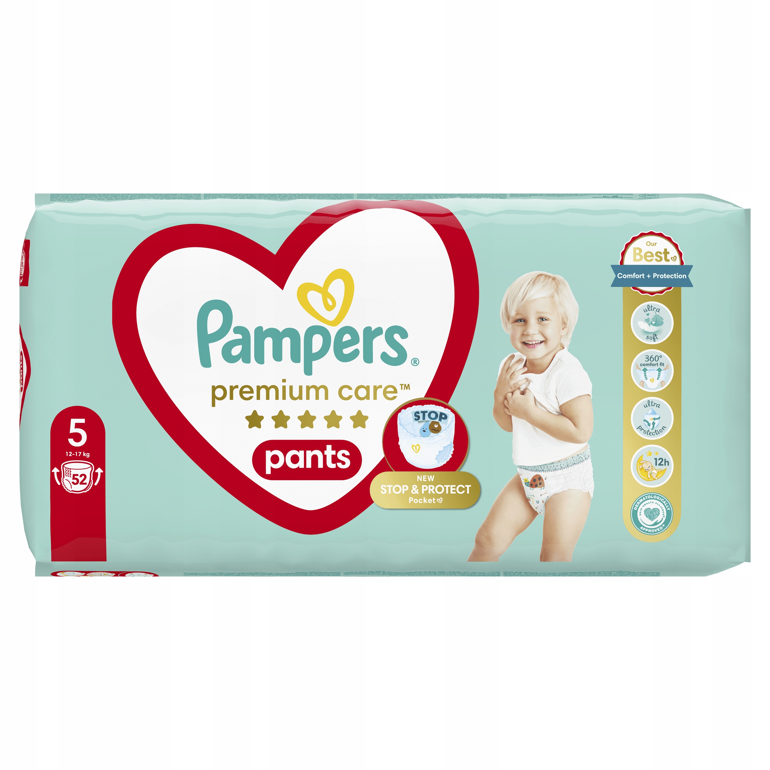 Pampers Premium Care 5 52 szt. 12-17 kg Pieluchomajtki Linia Pampers Premium Care