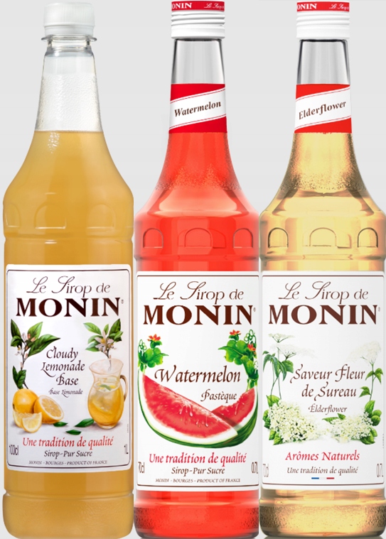 Zestaw letni do lemoniad i drinków Monin Cloudy, Arbuz, Kwiat bzu