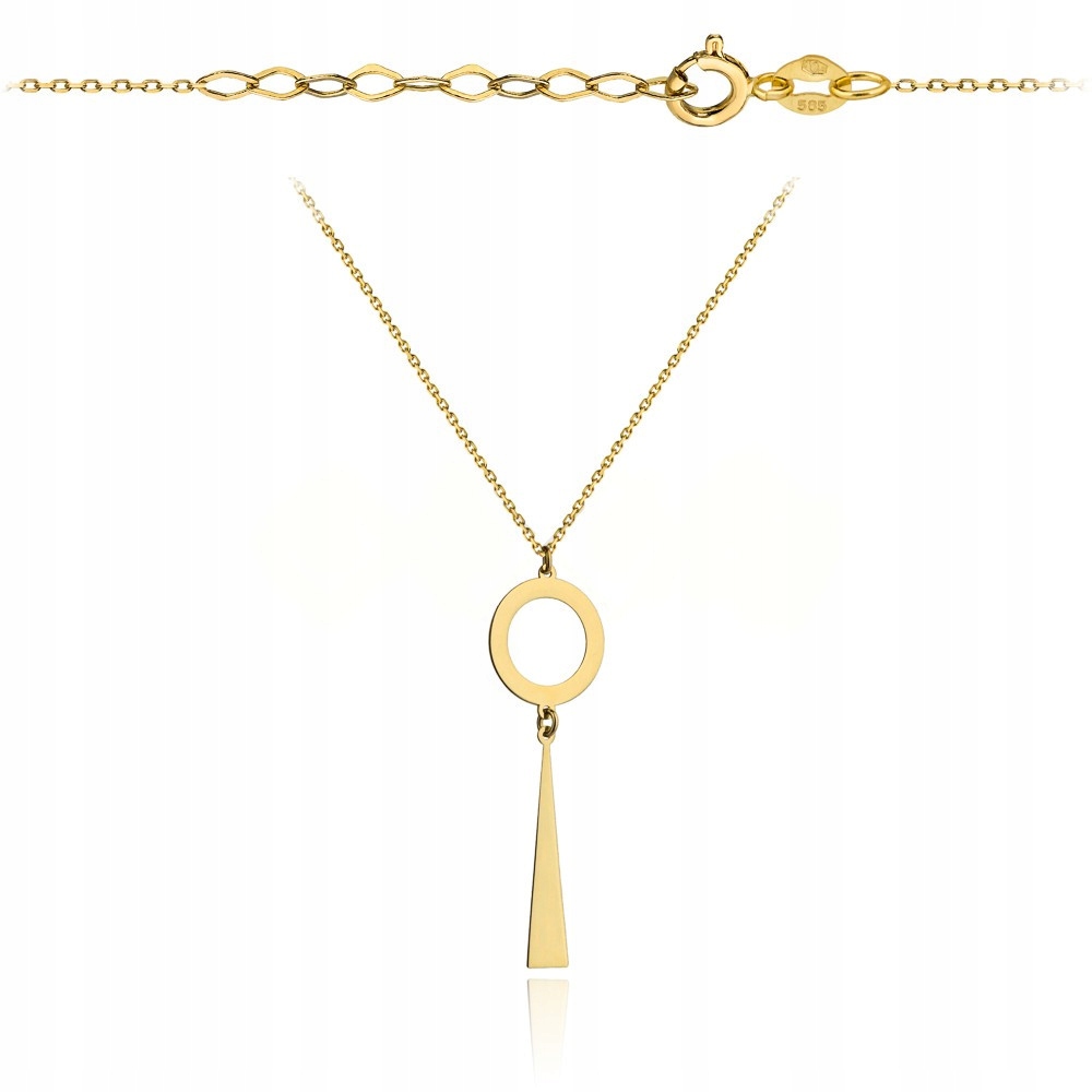 Złoty naszyjnik 585 KÓŁECZKO I TRÓJKĄT