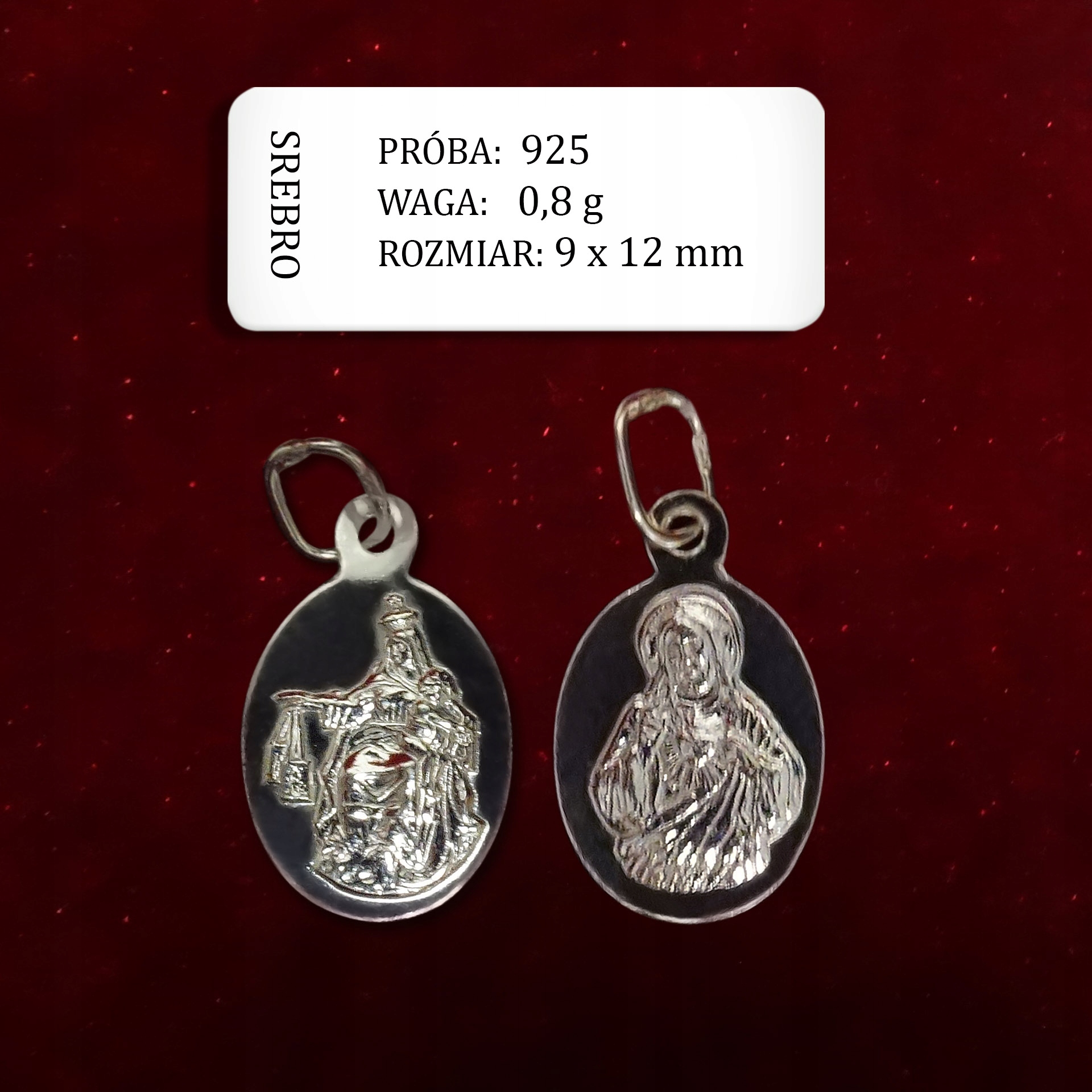 Medalik srebrny Szkaplerz Matka Boża Nsj 0,8 g