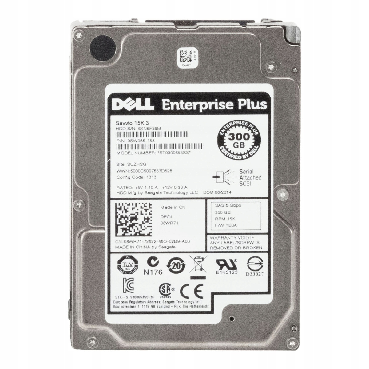 Dell 300GB 08WR71 15K 64MB SAS-2 2.5'' Ep ST9300653SS