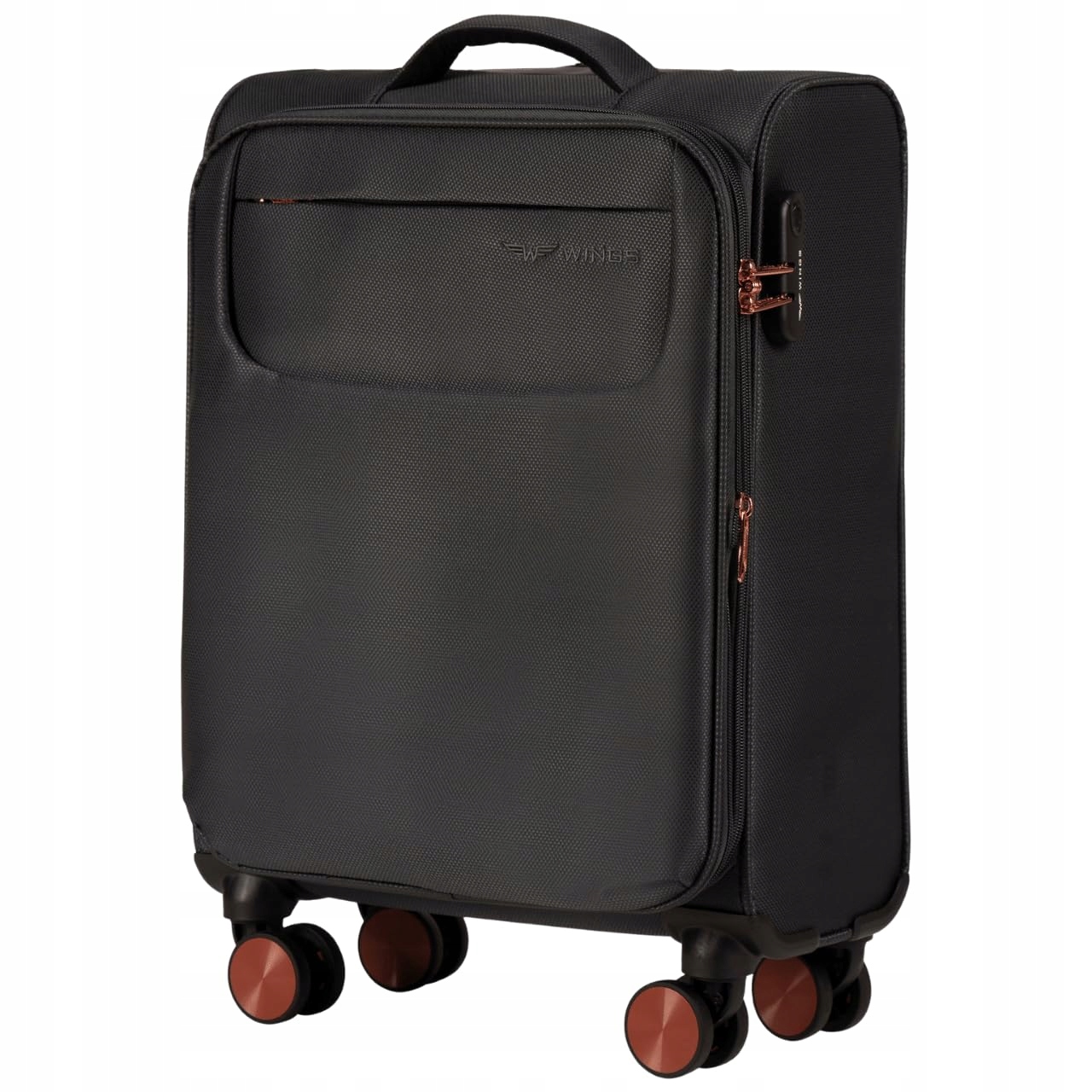 Kabinový cestovní kufr Wings Tern Wings 20" Grey, měkké cestovní zavazadlo