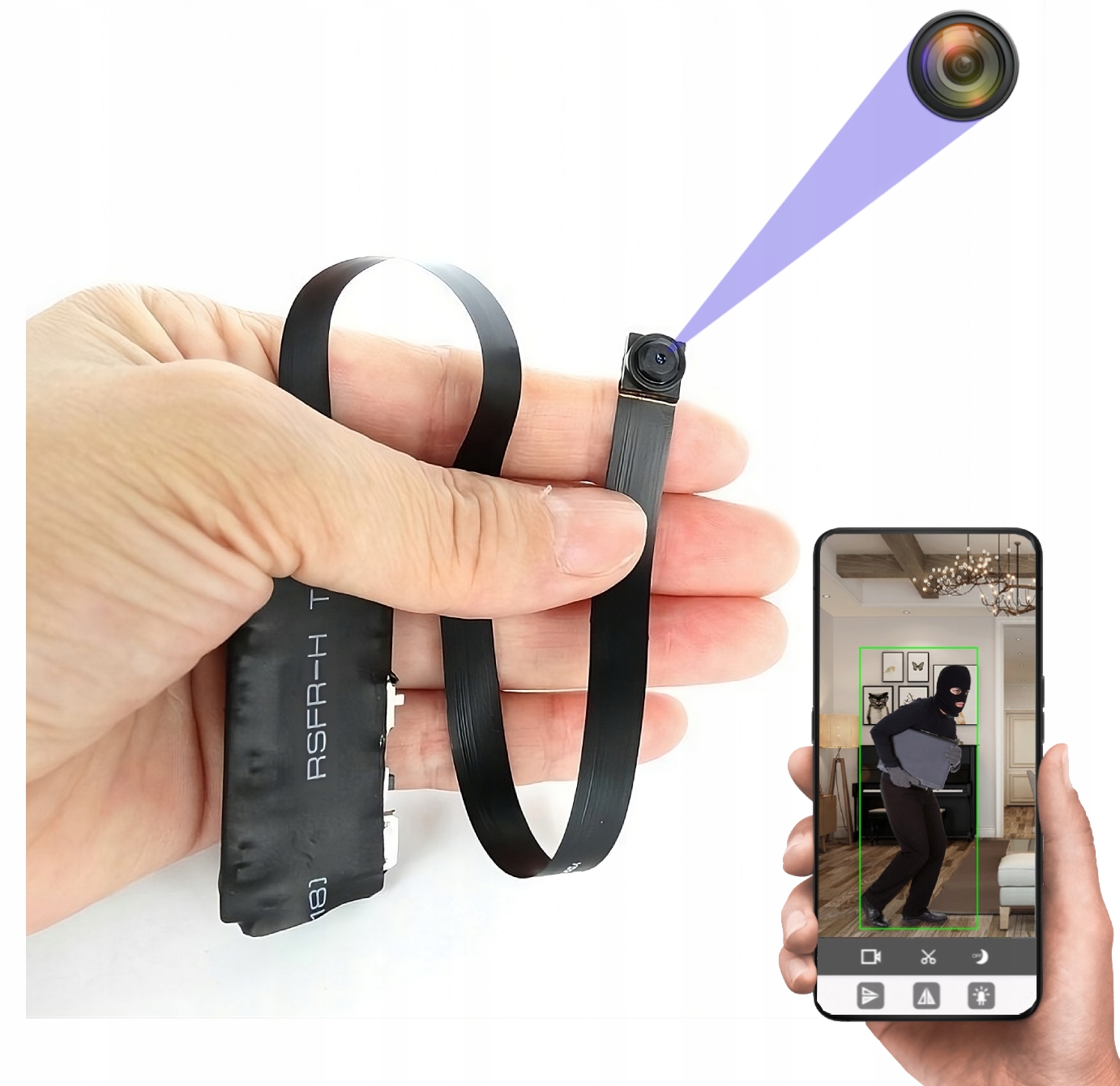 Mini Skrytá Kamera S Wifi Špionážním Pásem Naživo V86