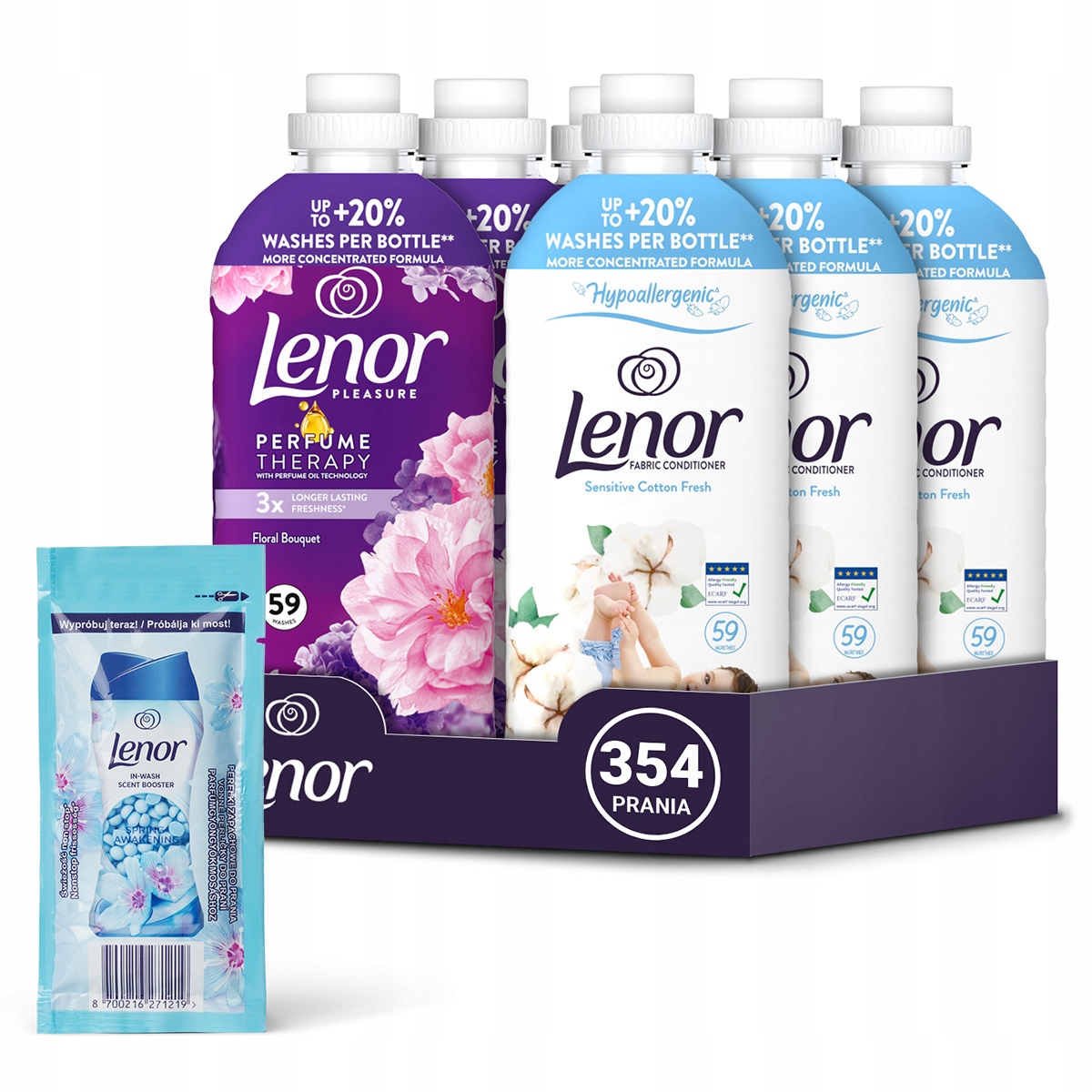Zestaw płynów do płukania Lenor Sensitive Floral Bouquet, 354prań
