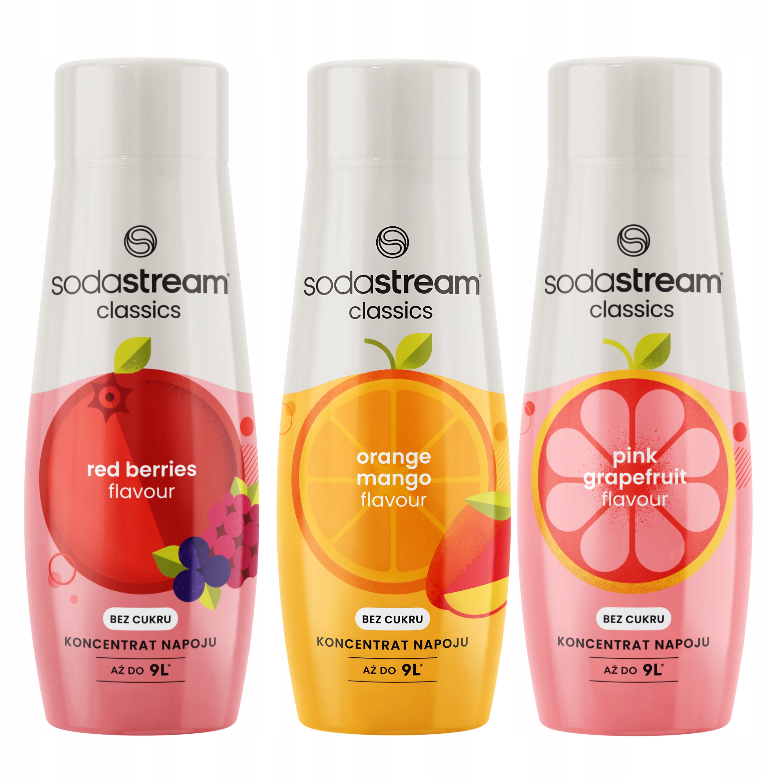 Sada 3 koncentrátů Sodastream Lesní ovoce Pomeranč Mango Grapefruit