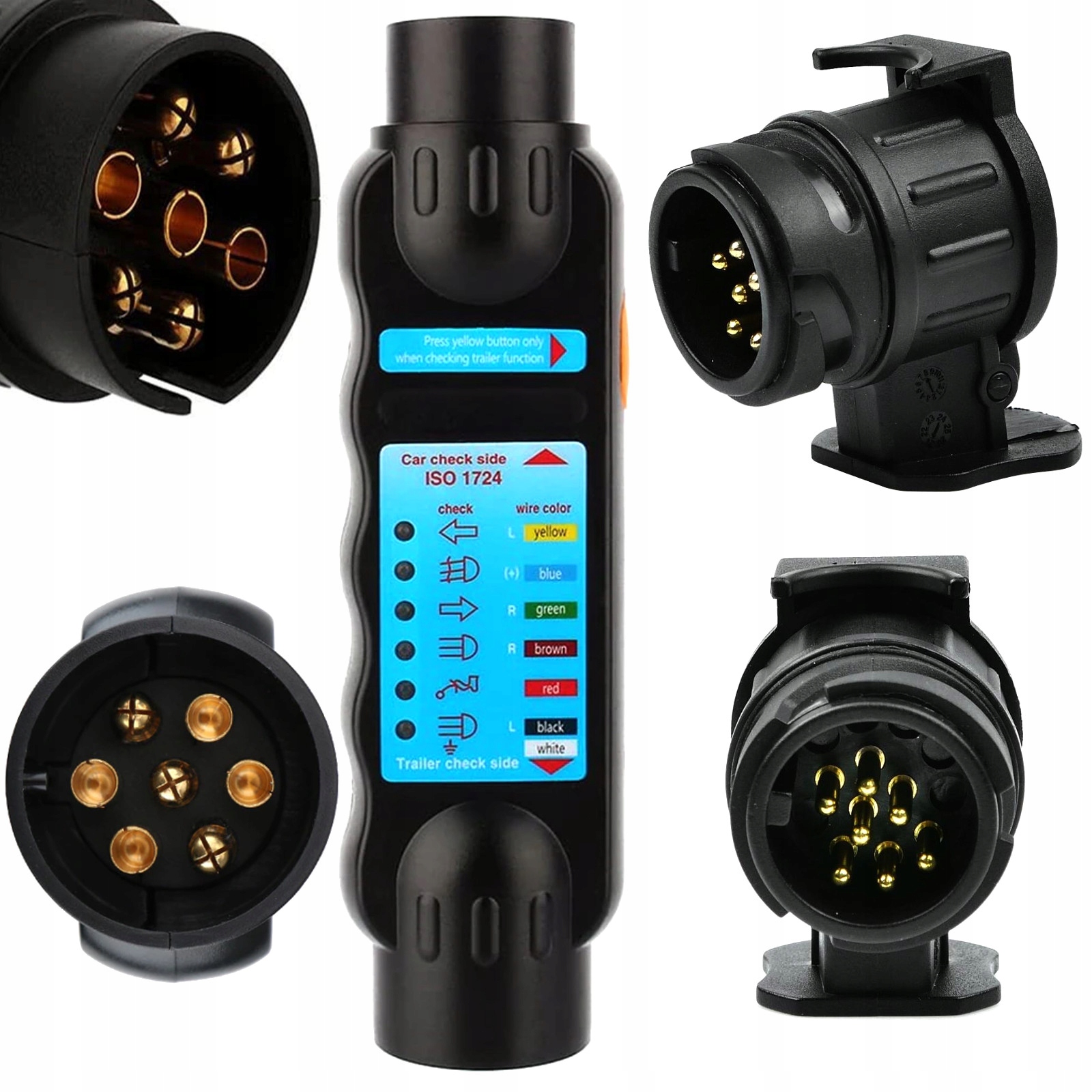 TESTER GNIAZDA WTYCZKI PRZYCZEPY LAWETY HAKA 7 PIN 13 PIN