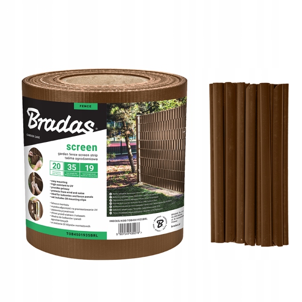 

Taśma ogrodzeniowa panelowa 19cm x35m Brązowa