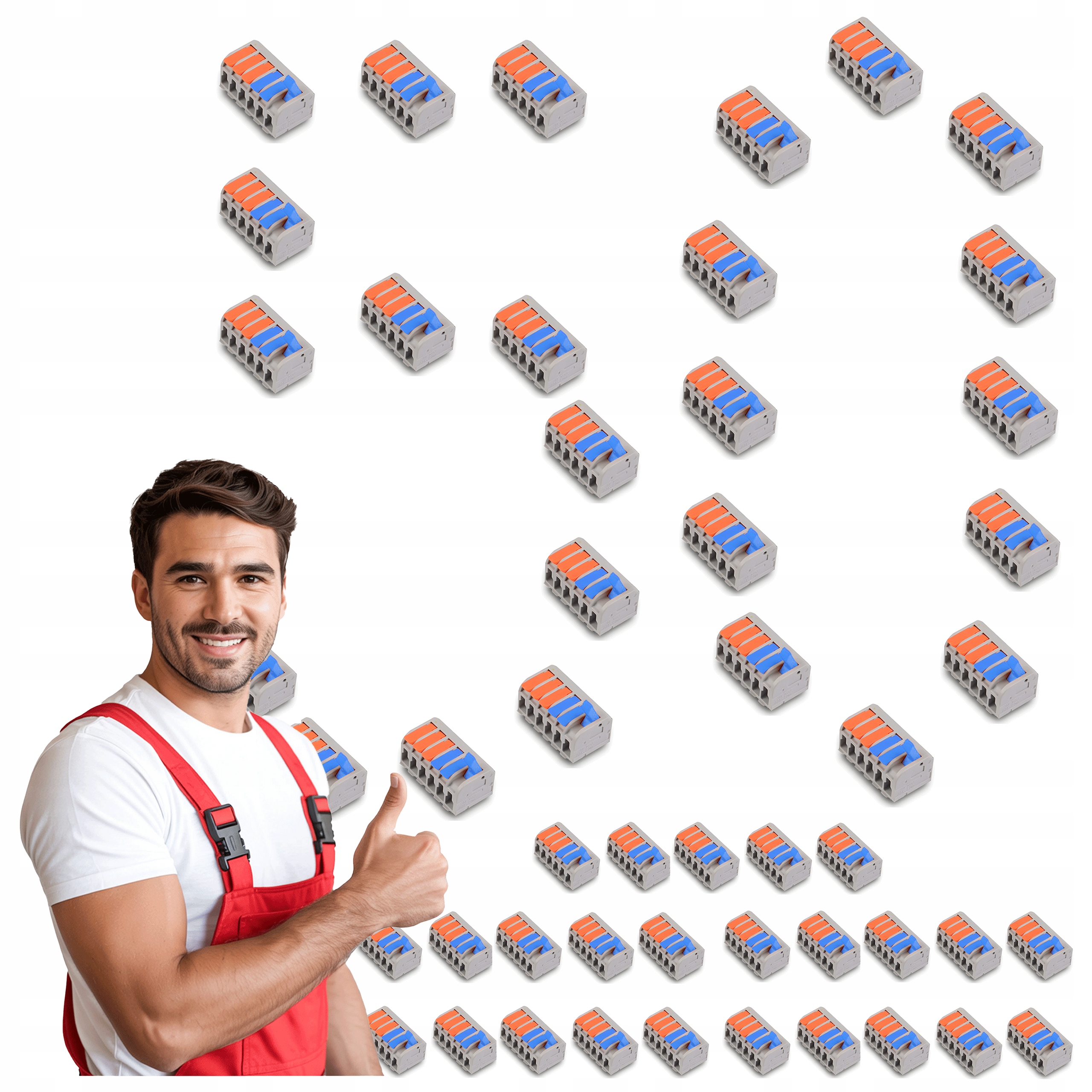 Rychlospojky kabelové 50 ks konektorů 6 x svorka 2 sekce Drát Linka silné