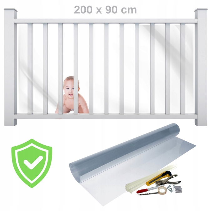 Zabezpieczenie folia Pvc ochronna do balustrady 200x90cm Clear Guard