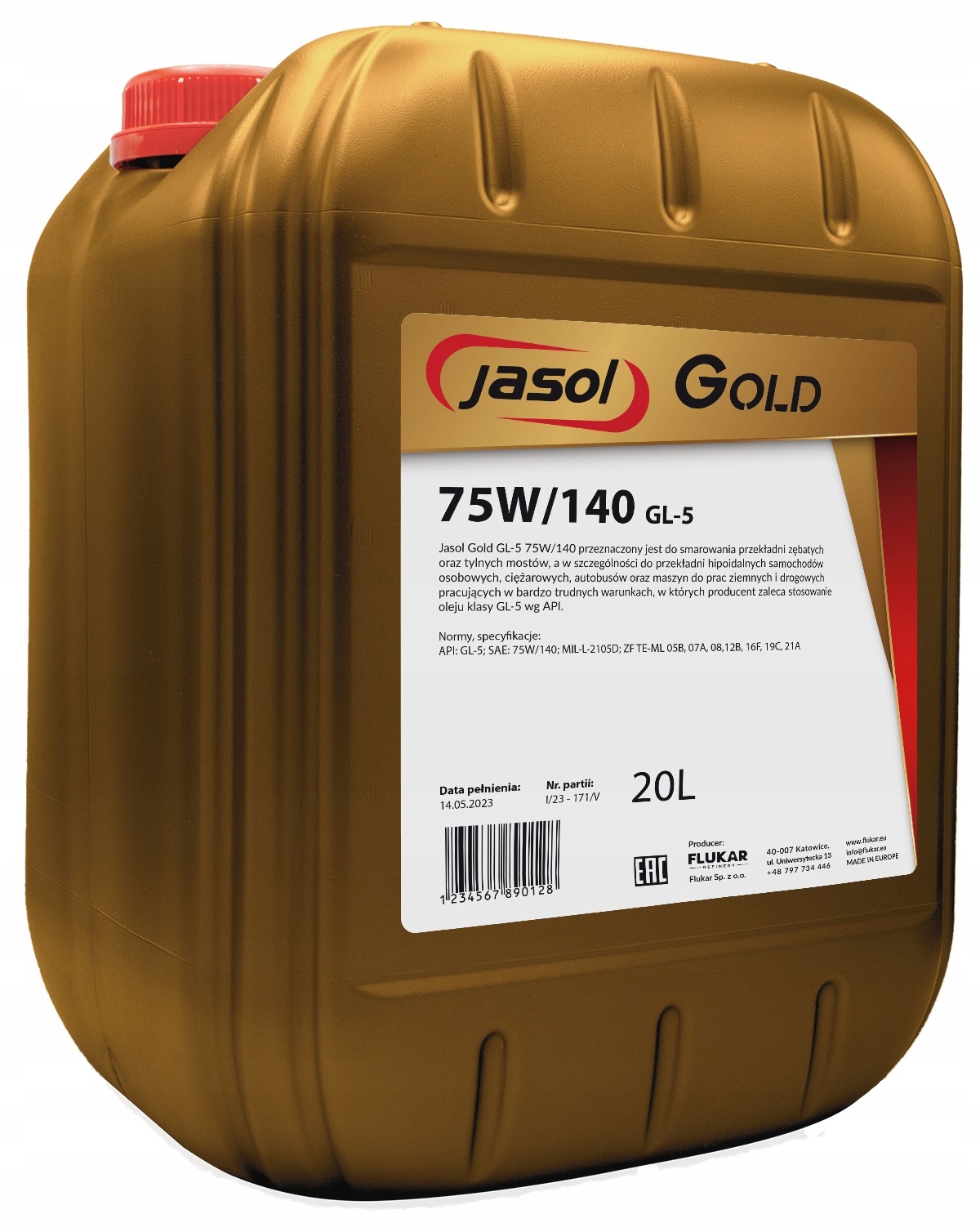 JASOL GOLD 75W140 GL-5 20L.