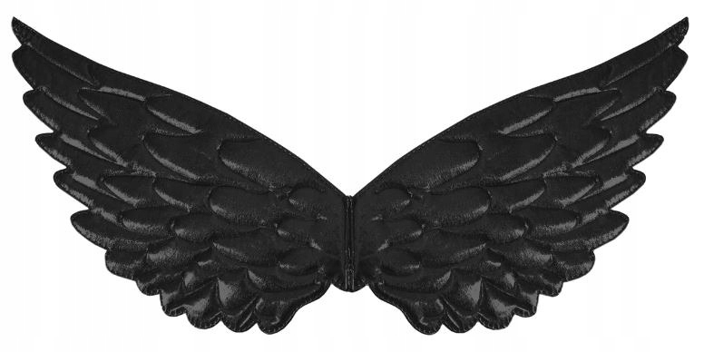 SKRZYDEŁKA CZARNE skrzydła anioła HALLOWEEN strój 44x22cm