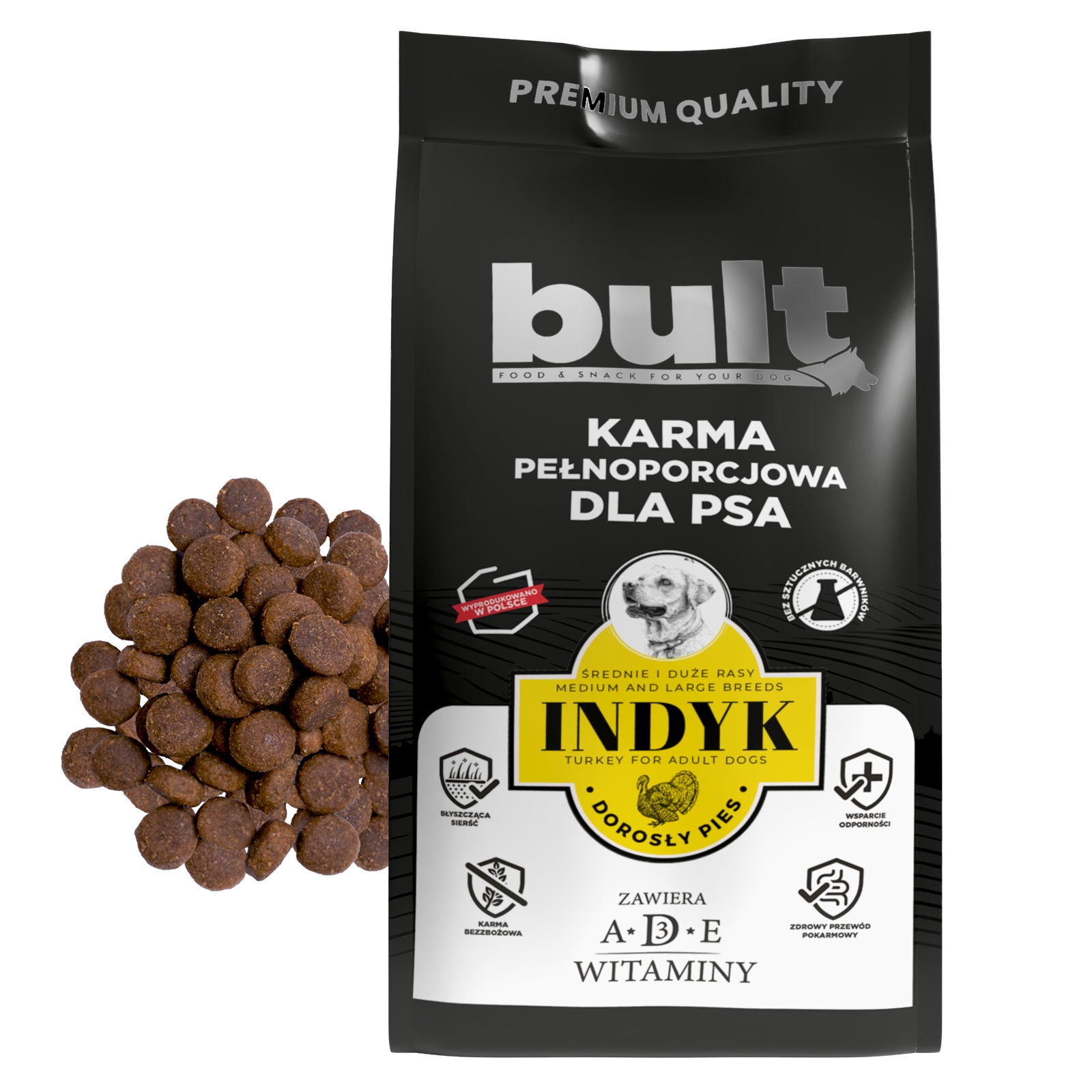 Levně Suché Krmivo Bult s krůtou pro dospělé psy 12 kg