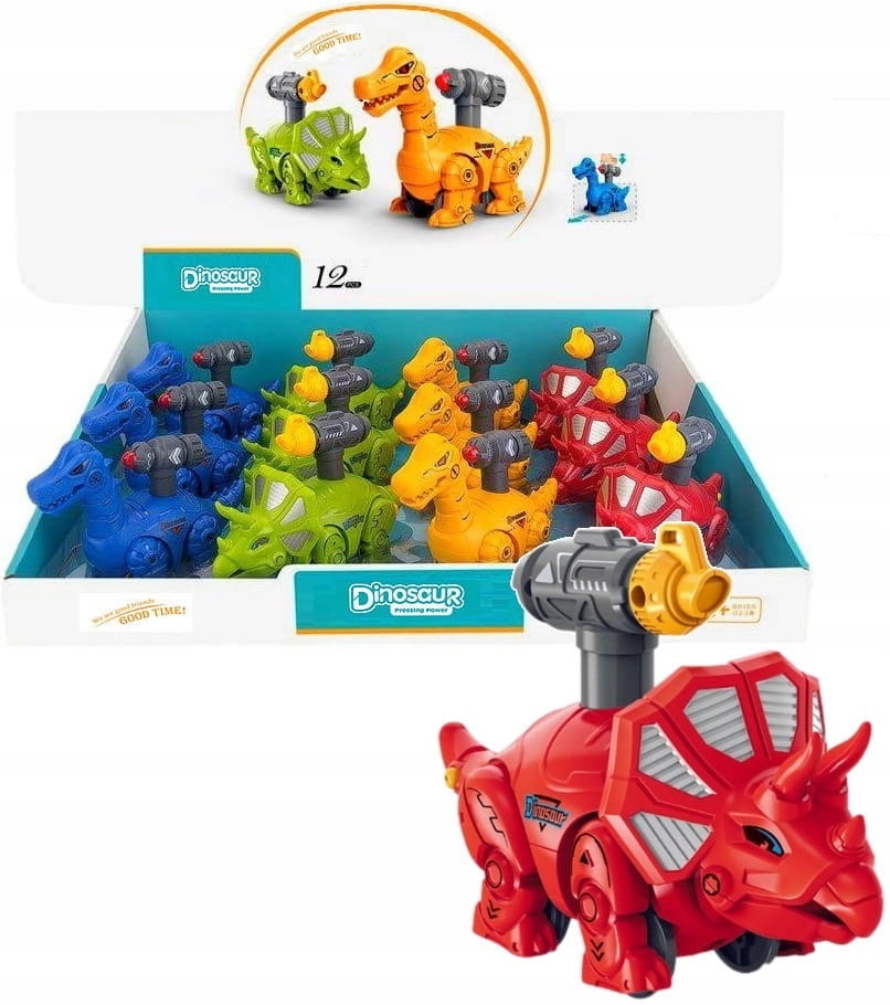 

Dinozaur Naciskany 14CM Jeżdzący Sensoryczny Napęd