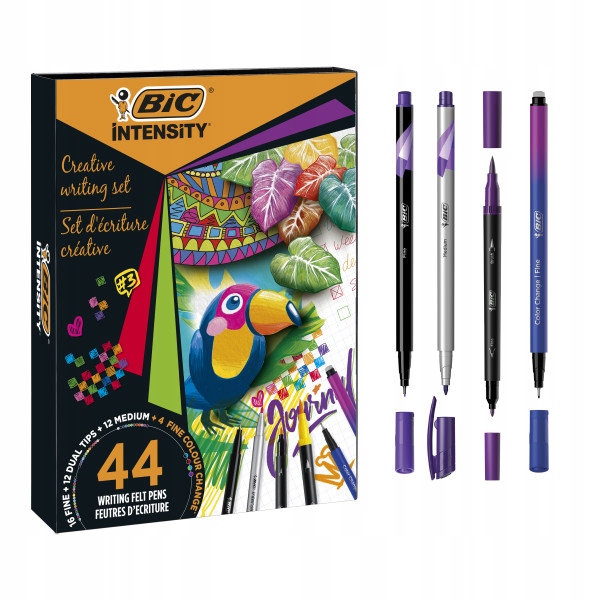 BIC KREATYWNY ZESTAW PIŚMIENNICZY - DŁUGOPISY+PISAKI+MARKERY - 44 ELEMENTY Marka BIC