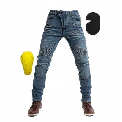 SPODNIE MOTOCYKLOWE MĘSKIE JEANSY S