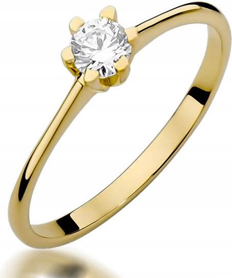 Zlatý prstýnek 585 s briliantem 20, módní, elegantní vzor 14kt