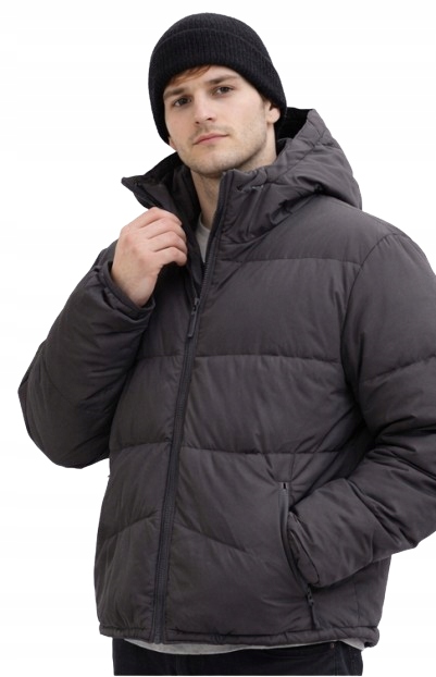 Černá Zimní Prošívaná Bunda S Kapucí Bez Marki XL Opa