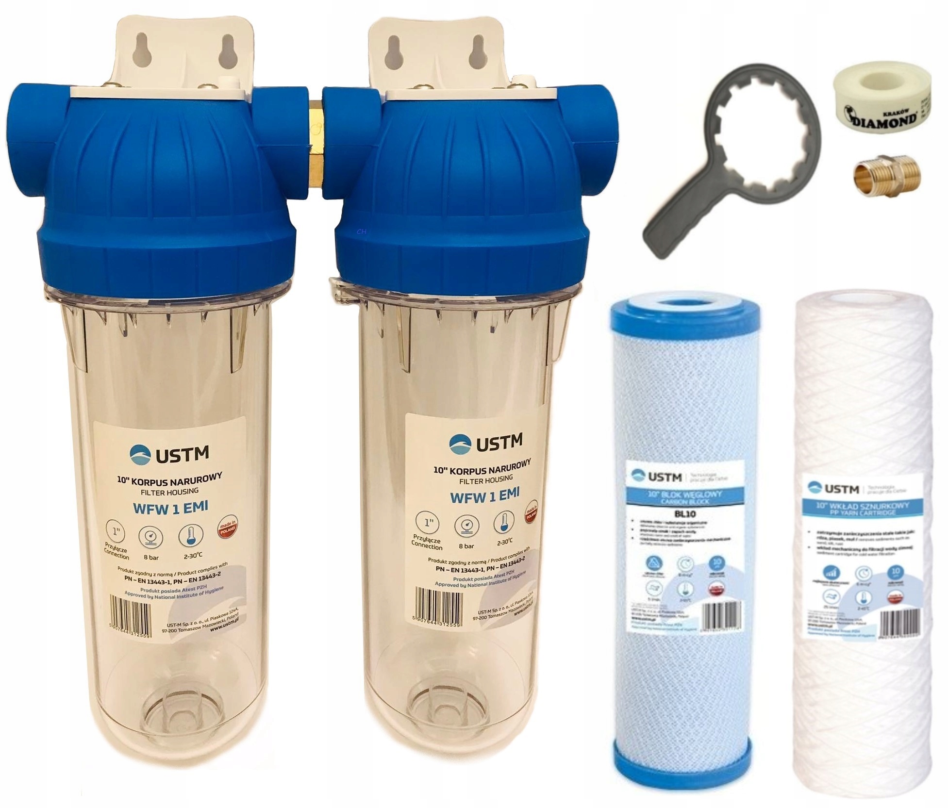 Filtr do wody dwustopniowy wstępny narurowy1"