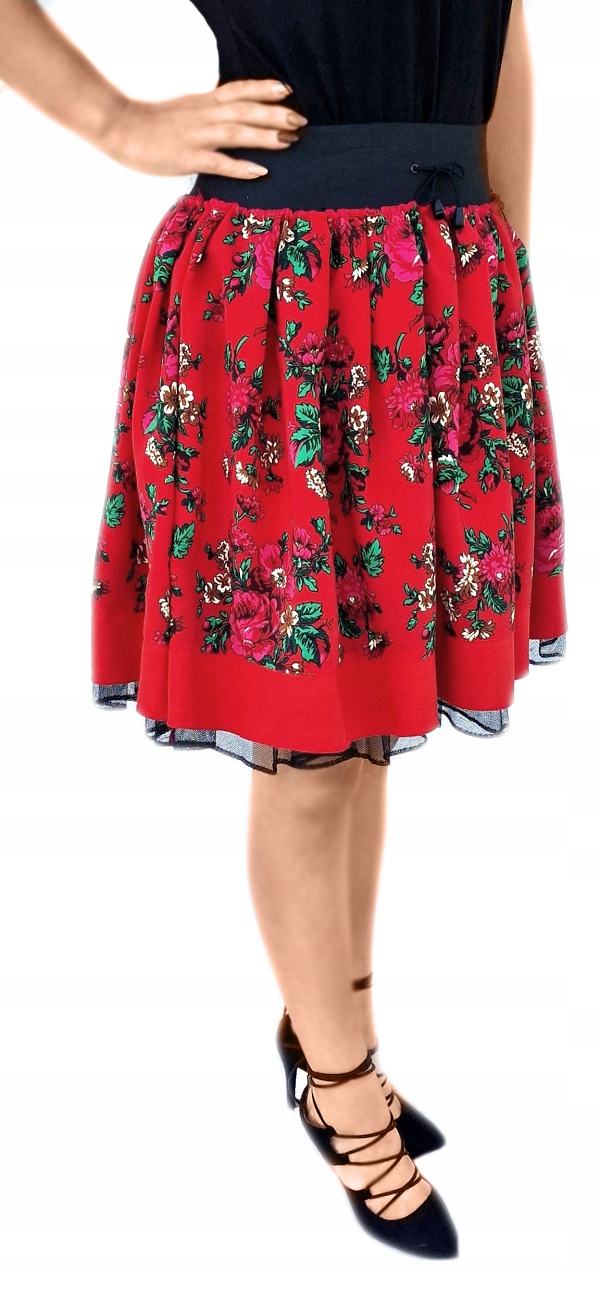 Krátká Sukně Květiny Tyl Lidová *FolkStyle* M