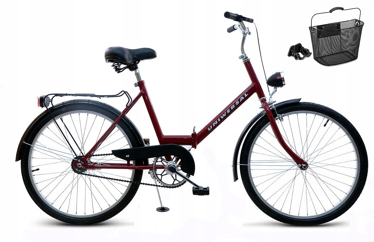 Rower Składany Jubilat Montemar Uniwersal Składak 24' z koszykiem Polski