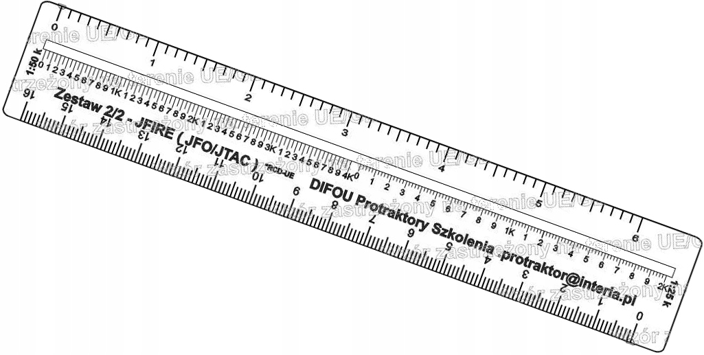 Linijka mapowa JFIRER 2/2 DIFOU | Do protraktora | Wojskowa, praca na mapie