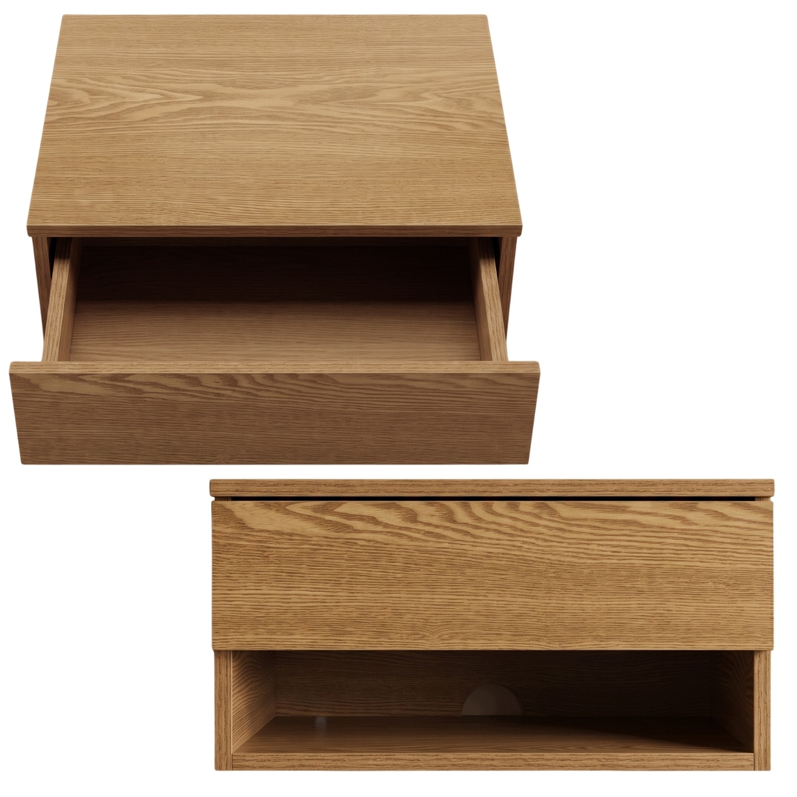 Szafka Nocna Wisząca Mdf Brązowa Z Szufladą I Półką 40X30X21,5 CM
