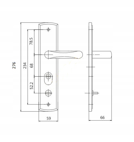 KLAMKA DO DRZWI CHIŃSKICH STALOWA WDS 1822 LEWA Marka inna