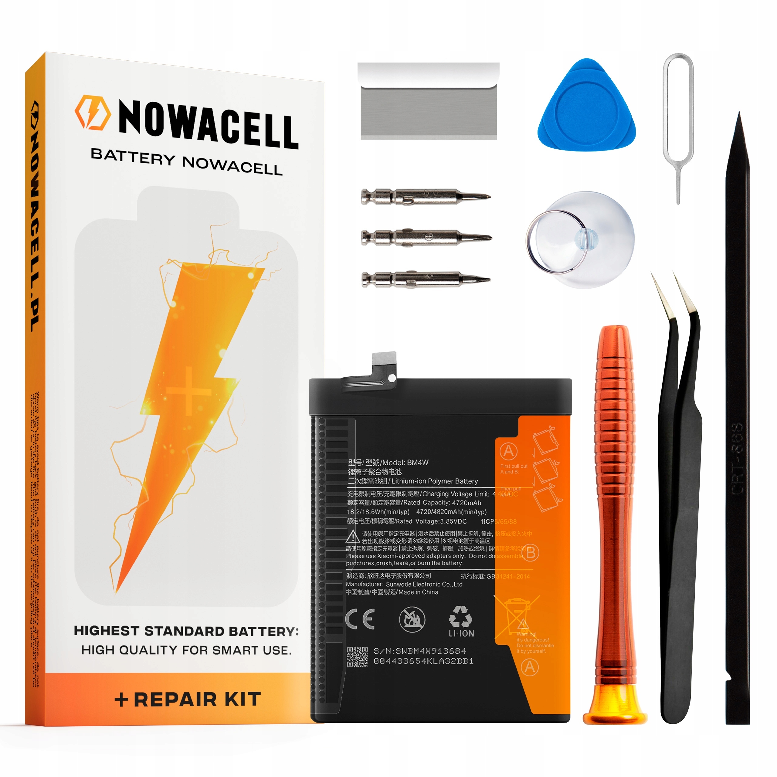 Zestaw Bateria BM4W do Xiaomi Redmi Note 9 Pro, 10T Lite 4820mAh