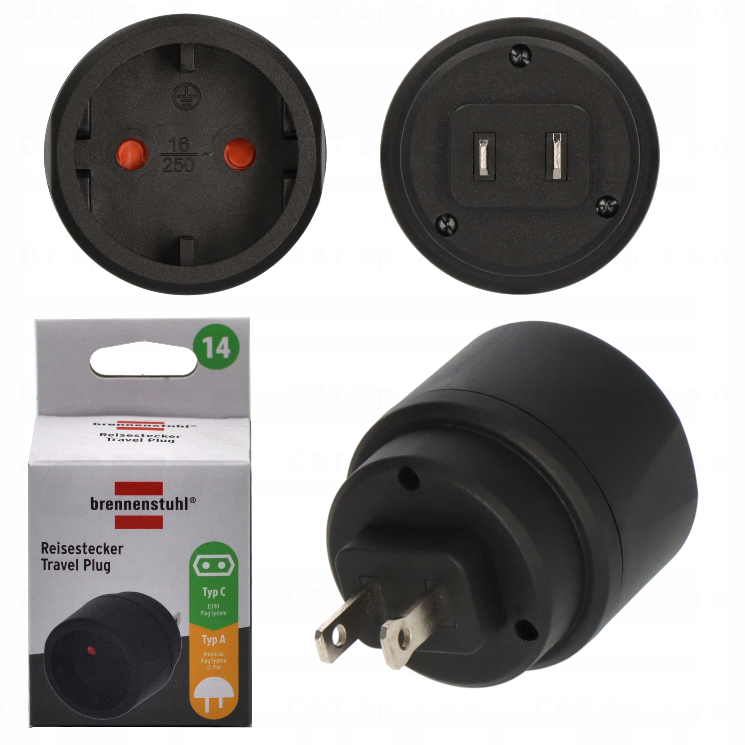 Adapter Podróżny Usa Japonia Kanada Meksyk- Polska Przejściówka Wtyk