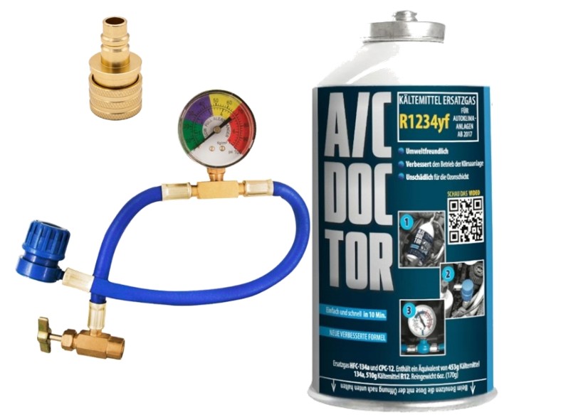 Sada Ac Doctor pro R1234yf pro doplnění hadice klimatizace do auta Klimatizace