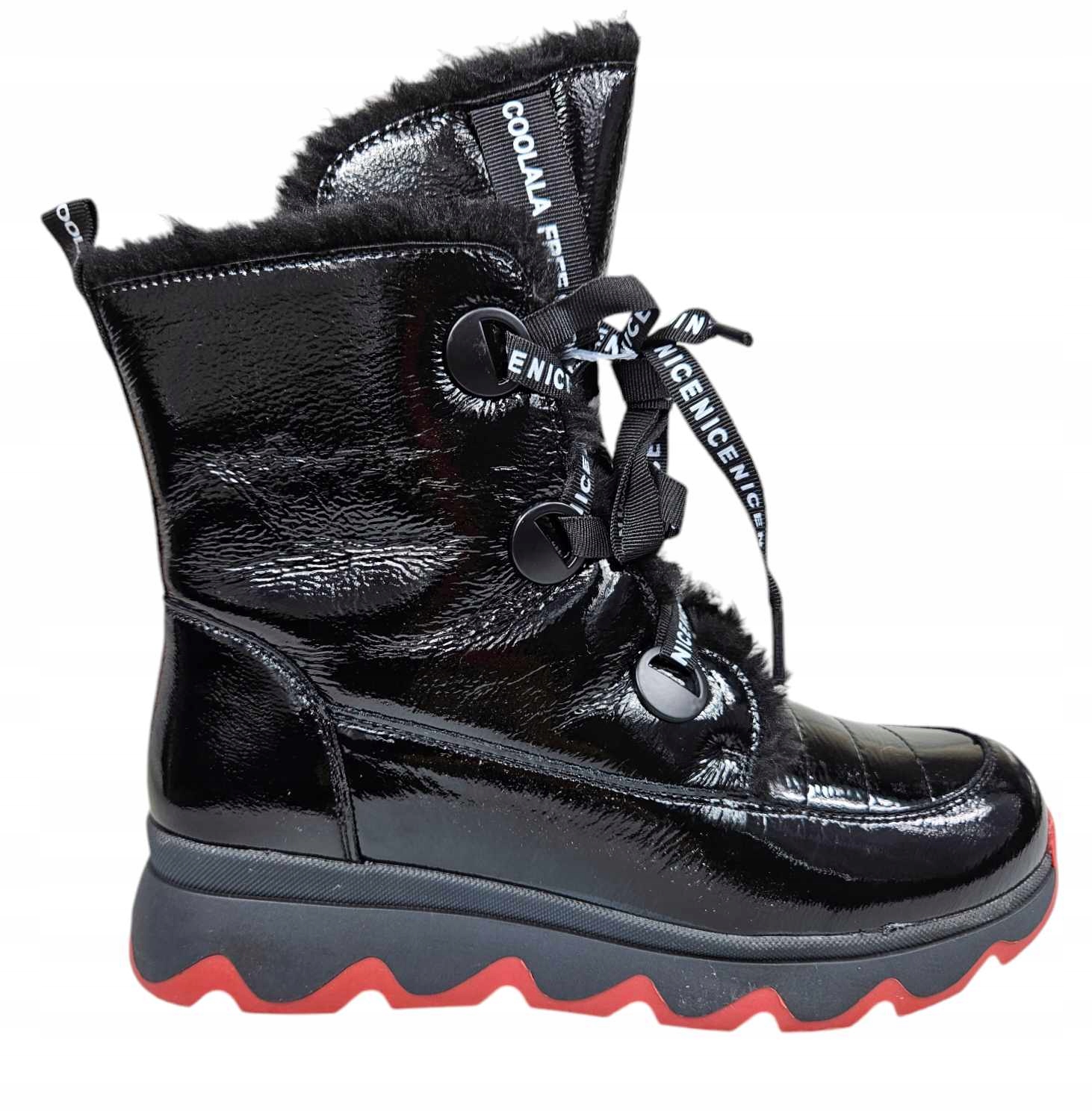 Artiker Kotníkové Boty Dámské Šněrovací Sněhule Černé 51C0357 vel.37