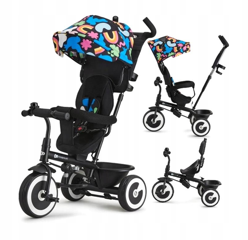 Kinderkraft Rowerek Trójkołowy Aston Spacerówka Dla Dziecka Przód-tył 1-5 L