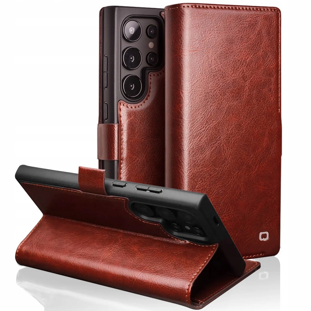 Kožené Flipové pouzdro pro Galaxy S25 Ultra, Qialino Leather Wallet, Kryt