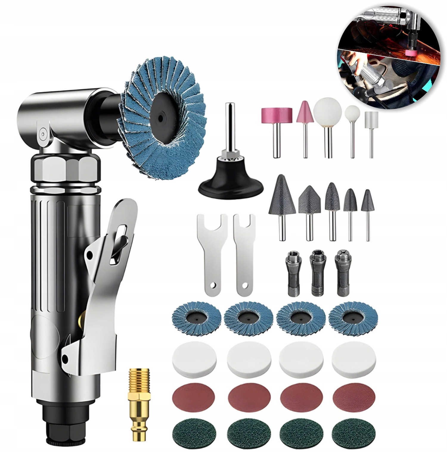 Pneumatická Bruska 90 1/4'' Úhlová Stopková 50 mm 2000RPM