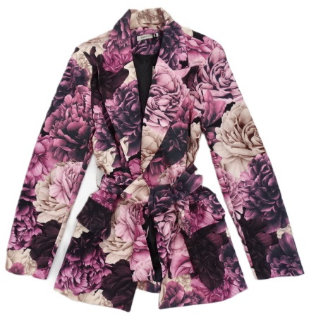 Włoska marynarka kwiaty Flower róże kwiatowy print